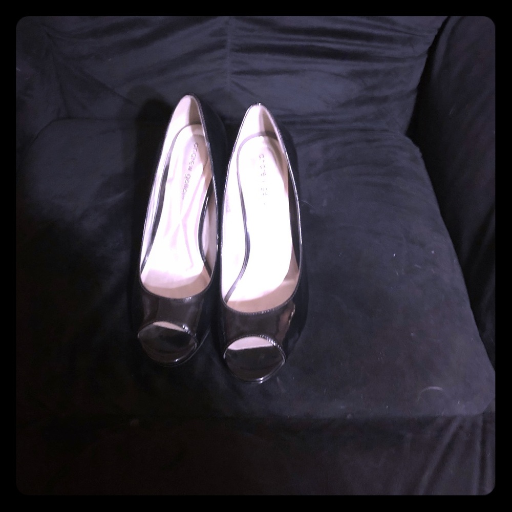 Black peek a boo heels